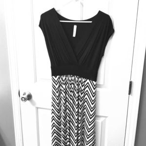 Black and white chevron dress